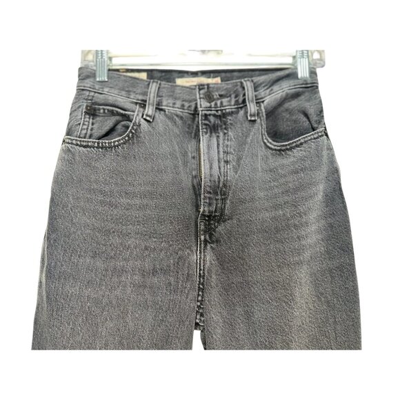 Levis 70s High Rise Flare Jeans Womens 26 Black Wide Leg Relaxed Fit Western - Picture 8 of 16